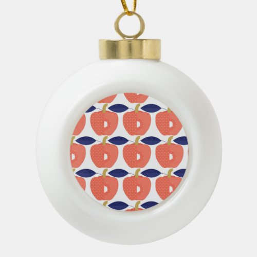 Red Paprika Spice Inspired Seamless Ceramic Ball Christmas Ornament