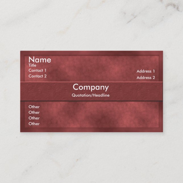 Red Parchment Business Card (Front)