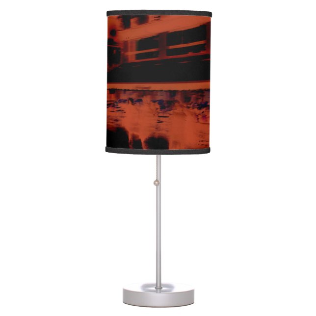 Red Paris night. Cool blurry motion of people Table Lamp (Front)