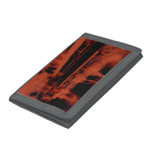 Red Paris night. Cool blurry motion of people Tri-fold Wallet