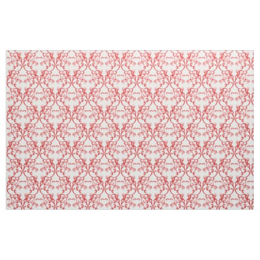Red Parisian Damask Pattern Fabric