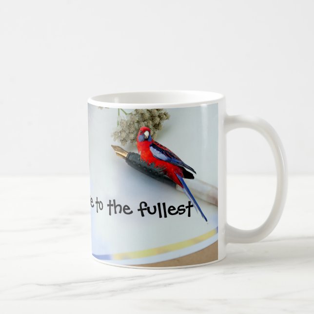 Red Parrot on a Mug (Right)
