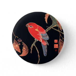 Red Parrot on the Branch of a Tree by Ito Jakuchu Button