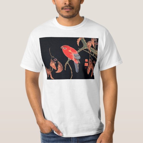 Red Parrot on the Branch of a Tree by Ito Jakuchu T_Shirt