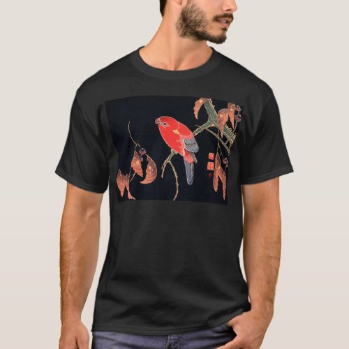 Red Parrot on the Branch of a Tree by Ito Jakuchu T_Shirt