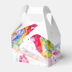Red Parrot Wedding Cake Favor Box Rosella Bird