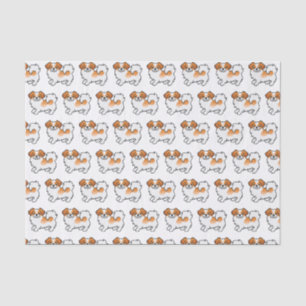 Red Parti-Color Tibetan Spaniel Cute Dog Pattern Tissue Paper
