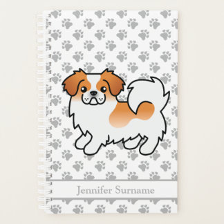 Red Parti-Color Tibetan Spaniel Cute Dog &amp; Text Planner