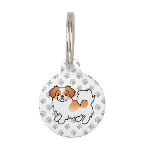 Red Parti_Color Tibetan Spaniel Dog  Pets Info Pet ID Tag