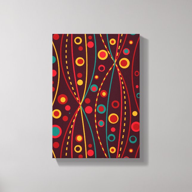 Red Particles Wrapped Canvas Print (Front)