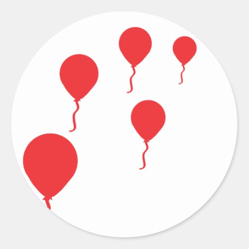 red party balloons icon classic round sticker