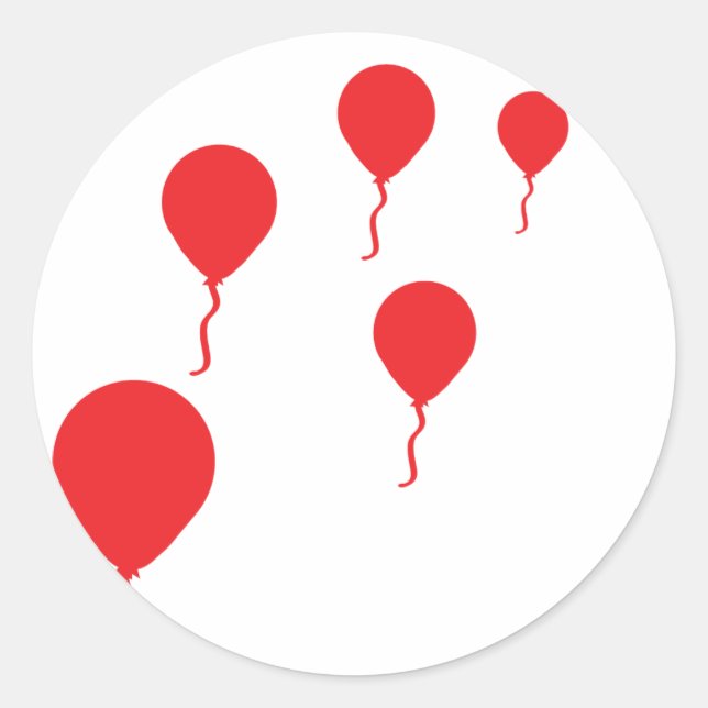 red party balloons icon classic round sticker (Front)