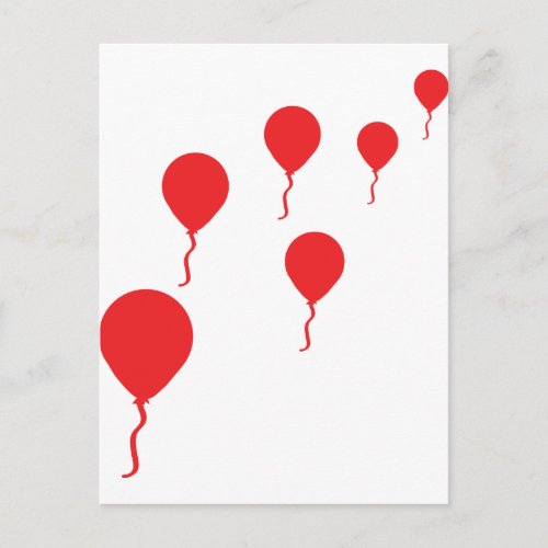 red party balloons icon postcard