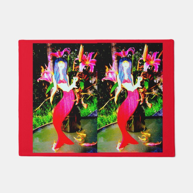 red partying mermaids doormat (Front)