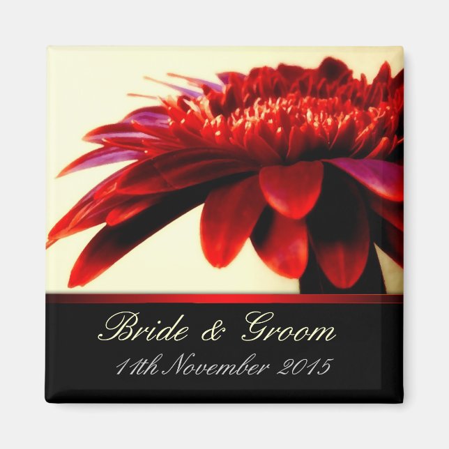 Red Passion Flower Wedding Favor Magnet (Front)