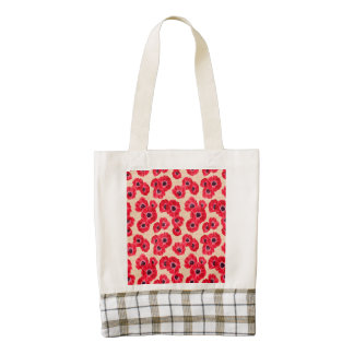 Red Passion Flowers Pattern Zazzle HEART Tote Bag