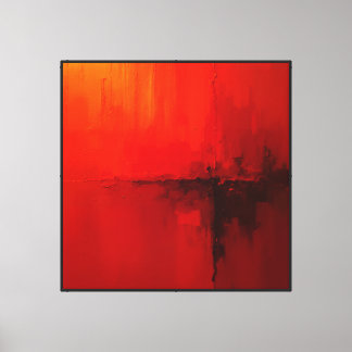 Red Passion, Red Orange Abstract Canvas Print