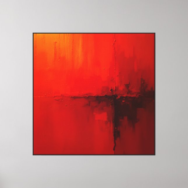 Red Passion, Red Orange Abstract Canvas Print (Front)