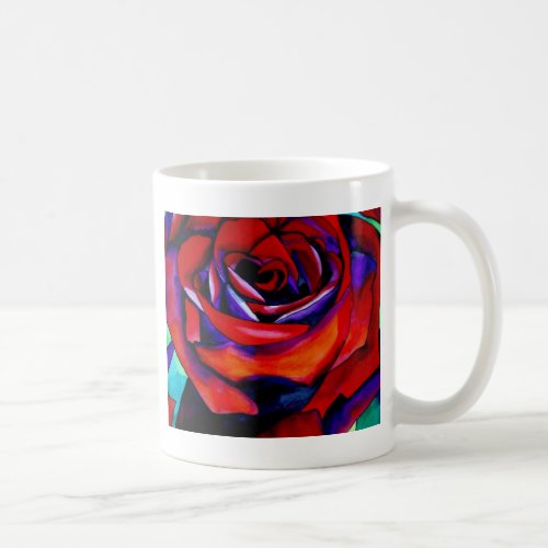 Red passion rose original watercolor art coffee mug