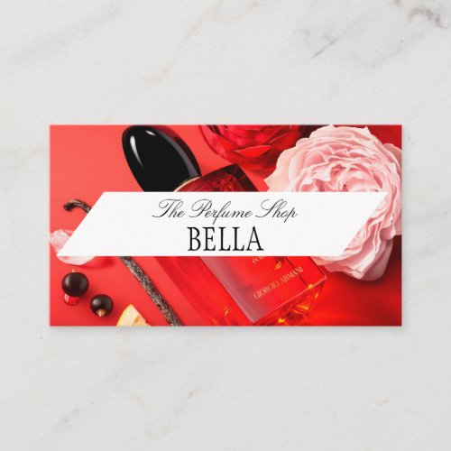 Red Passione Perfume Shop Business Card