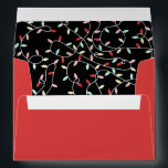 Red Pastel String Lights Liner Christmas Envelope<br><div class="desc">Pretty red Christmas envelope in warm red with a liner printed with a pastel string light pattern in red,  pink,  mint,  and yellow,  with Please deliver to in a vintage swirly script on the front. Add your family name and address on the flap.</div>