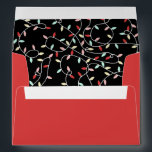 Red Pastel String Lights Liner Christmas Envelope<br><div class="desc">Pretty red Christmas envelope in warm red with a liner printed with a pastel string light pattern in red,  pink,  mint,  and yellow,  with Please deliver to in a vintage swirly script on the front. Add your family name and address on the flap.</div>