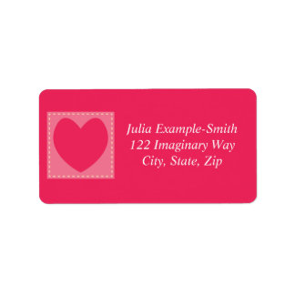Red Patchwork Hearts Custom Label