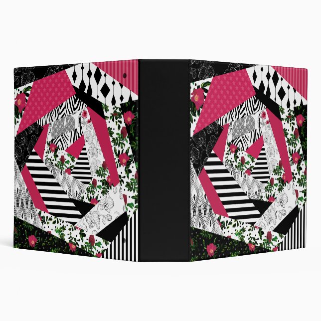 red patchwork, popular, patchwork throw pillow 3 ring binder (Background)