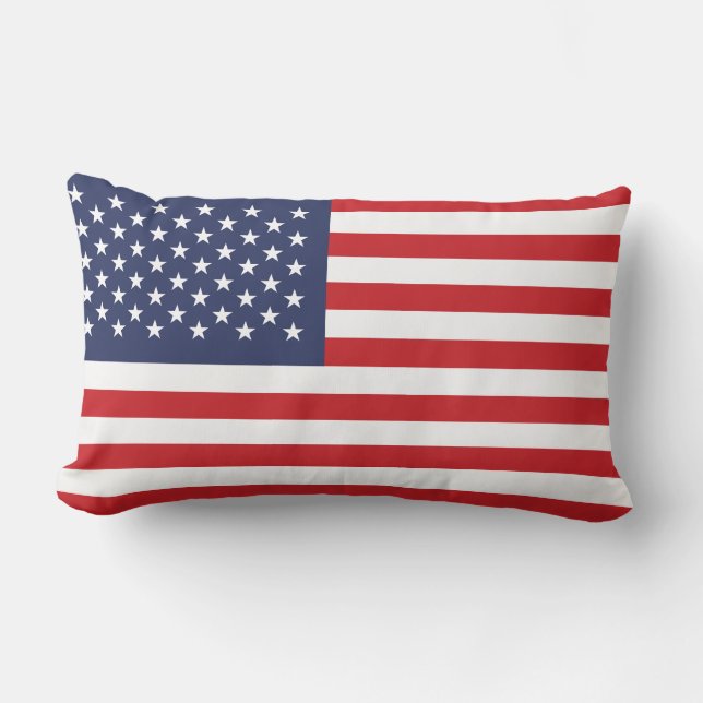Red Patriot Flag Lumbar Pillow (Front)