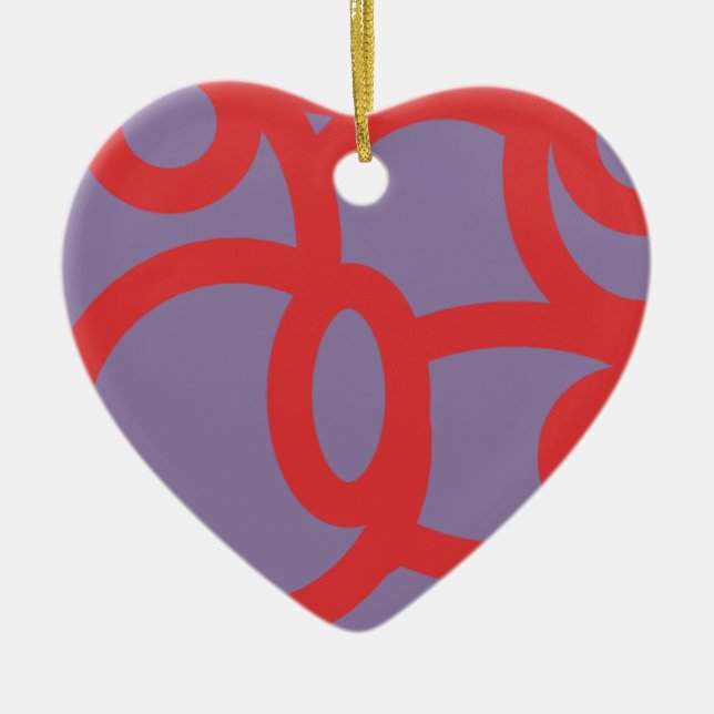 red pattern 646 ceramic ornament (Front)