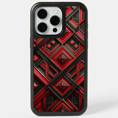 Red Pattern Black rhombus  iPhone 15 Pro Max Case