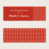 red pattern bookmark (Front & Back)