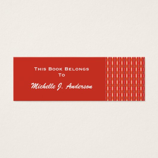 red pattern bookmark (Front)