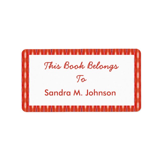 red pattern bookplates (Front)