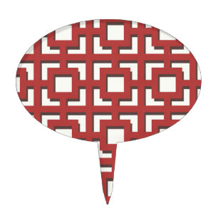 Red Pattern Cake Topper
