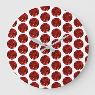 Red Pattern Large Clock