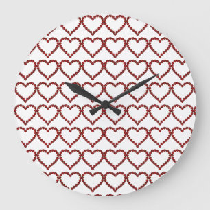 Red Pattern Large Clock