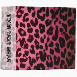Red pattern leopard fur abstract texture 3 ring binder