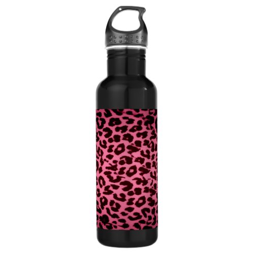 Red pattern leopard fur abstract texture water bottle