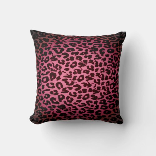 Red pattern leopard fur abstract throw pillow