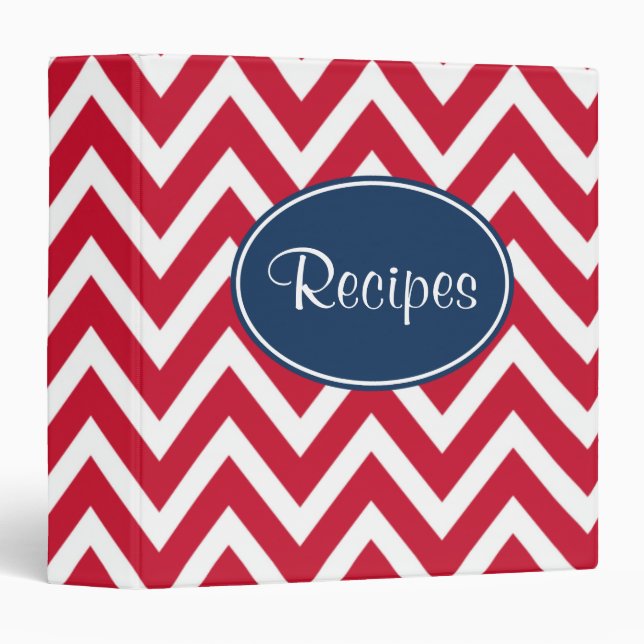 Red Pattern Recipe Binder (Front/Spine)