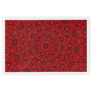 Red Pattern Vanity Tray