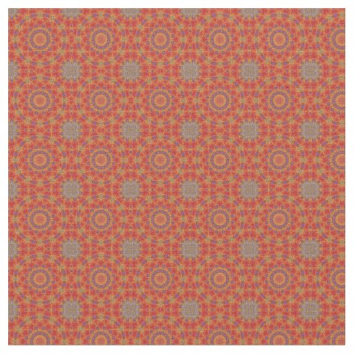 Red Pattern With Accents of Lilac and Gold Fabric