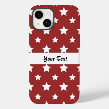 Red Pattern With Stars Case-mate Iphone 14 Case by maxiharmony at Zazzle