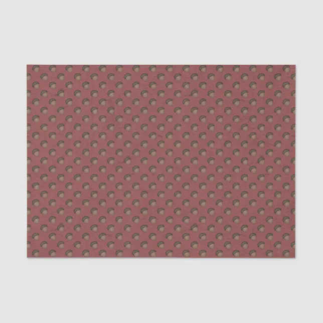 Red Patterned Acorn Tissue Paper | Zazzle