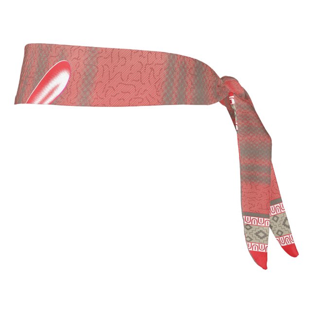 Red Patterned Fitness Headband | Premium Style   (Rotate 90)