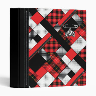 Red Patterned Punk Plaid  Binder