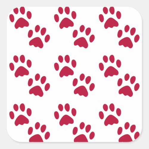 Red Paw Print Holiday Envelope Seal