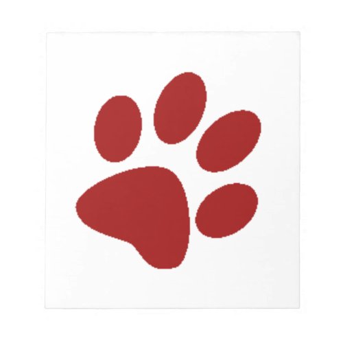 Red Paw Print Notepad
