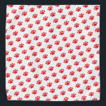 Red Paw Print Pattern Bandana<br><div class="desc">Introducing our charming pattern of red paw prints on a clean white background, a design that captures the essence of your love for pets. This delightful pattern features a series of red paw prints arranged in a repeated pattern, creating a playful and eye-catching effect. Whether you're a proud pet owner,...</div>